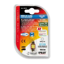 ΛΑΜΠΑΚΙ ΠΛΑΦΟΝΙΕΡΑΣ 12V 12x31mm 150lm ΛΕΥΚΟ MEGA-LED10 (ΔΙΠΛΗΣ ΠΟΛΙΚΟΤΗΤΑΣ- CAN-BUS) BLISTER 1ΤΕΜ. Auto Moto Tyres 