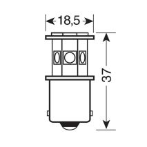 P21W 24/28V BA15s 30lm HYPER-LED24 ΠΟΡΤΟΚΑΛΙ (ΜΟΝΟΠΟΛΙΚΟ) BLISTER 1ΤΕΜ. Auto Moto Tyres 