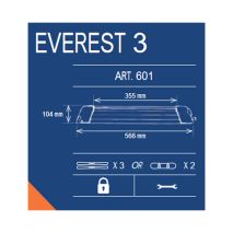 ΒΑΣΗ ΣΚΙ ΟΡΟΦΗΣ 3 ΖΕΥΓΑΡΙΑ ΣΚΙ/2 SNOWBOARD 56,6cm ΑΛΟΥΜΙΝΙΟΥ ΑΣΗΜΙ ΜΕ ΚΛΕΙΔΙ EVEREST 3 K39 Auto Moto Tyres 