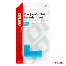 ΑΣΦΑΛΕΙΕΣ JapVal PAL ΜΙΝΙ 14mm ΘΗΛΥΚΕΣ 20A ΣΕ ΓΑΛΑΖΙΟ ΧΡΩΜΑ AMIO - 2 Τεμ. Auto Moto Tyres 