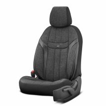 ΚΑΛΥΜΜΑΤΑ ΚΑΘΙΣΜΑΤΩΝ OTOM SWAN 501 BLACK ΜΑΥΡΟ/ΓΚΡΙ ΣΚΟΥΡΟ ΛΙΝΟ & ΔΕΡΜΑΤΙΝΗ SET ΑΜΙΟ - 1 σετ. Auto Moto Tyres 