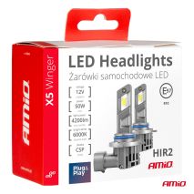 ΛΑΜΠΕΣ LED HIR2 12V 50W 6.000K 4200LM CSP CAN-BUS SERIES X5 WINGER AMIO - 2 Τεμ. Auto Moto Tyres 