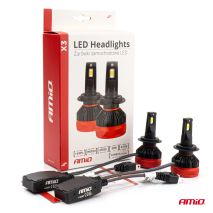 ΛΑΜΠΕΣ LED H7 9-16V 90W 6.500K 9900lm CAN BUS (ME ΑΝΕΜΙΣΤΗΡΑΚΙ) X3 SERIES AMIO - 2ΤΕΜ. Auto Moto Tyres 