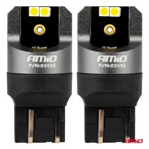 ΛΑΜΠΑΚΙΑ W21/5W 7443 12/24V 6.000K 4xSMD LED CAN-BUS ΛΕΥΚΟ PRO SERIES AMIO - 2 Τεμ. Auto Moto Tyres 