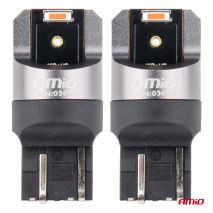 ΛΑΜΠΑΚΙΑ W21/5W 7443 12/24V 6.000K 2xSMD LED FULL CAN-BUS ΚΟΚΚΙΝΟ PRO SERIES  AMIO - 2 Τεμ. Auto Moto Tyres 