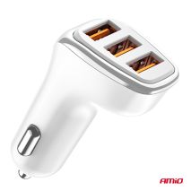 ΦΟΡΤΙΣΤΗΣ ΑΝΑΠΤΗΡΑ 12/24V ΜΕ 3 ΘΥΡΕΣ 3xUSB 15.5W 5V/3.1A ΛΕΥΚΟΣ AMIO - 1 Τεμ. Auto Moto Tyres 