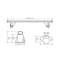 ΜΠΑΡΕΣ ΟΡΟΦΗΣ ΑΛΟΥΜΙΝΙΟΥ ΜΕ ΑΚΡΑ OE TESLA MODEL 3 2017+  ΜΕ ΚΛΕΙΔΑΡΙΑ 137cm MENABO - 2ΤΕΜ. Auto Moto Tyres 