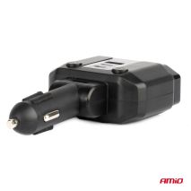 ΑΝΤΑΠΤΟΡΑΣ ΑΝΑΠΤΗΡΑ ΔΙΠΛΟΣ 12/24V ΜΕ ΒΟΛΤΟΜΕΤΡΟ ΜΕ 3 ΘΥΡΕΣ USB AMIO - 1 Τεμ. Auto Moto Tyres 