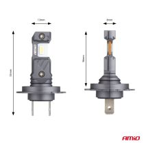 ΛΑΜΠΕΣ LED H7/Η18 12V 60W 6.000K 5.600lm +400% LED CAN-BUS HYBRID SERIES AMIO - 2 ΤΕΜ. Auto Moto Tyres 