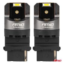 ΛΑΜΠΑΚΙΑ P27W 12/24V 6.000K 2SMD LED FULL CAN-BUS ΛΕΥΚΟ PRO SERIES AMIO - 2 Τεμ. Auto Moto Tyres 