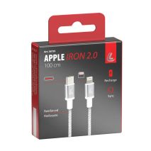 ΚΑΛΩΔΙΟ ΦΟΡΤΙΣΗΣ/ΜΕΤΑΦΟΡΑΣ ΔΕΔΟΜΕΝΩΝ USB TYPE C>APPLE 8 PIN  IRON 2.0 3000mA/30W ΑΣΗΜΙ 100cm LAMPA - 1 ΤΕΜ. Auto Moto Tyres 