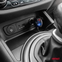 ΑΝΤΑΠΤΟΡΑΣ ΑΝΑΠΤΗΡΑ 12/24V 120W ΨΗΦΙΑΚΟΣ ΜΑΥΡΟΣ/3 ΘΕΣΕΙΣ/2xUSB-A QC 3.0  ΜΕ ΚΑΛΩΔΙΟ 80cm AMIO - 1 Τεμ. Auto Moto Tyres 