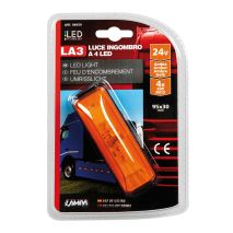 ΦΩΣ ΟΓΚΟΥ ΦΟΡΤΗΓΟΥ 4LED ΠΟΡΤΟΚΑΛΙ 24V 103mm LA3 - 1 ΤΕΜ. Auto Moto Tyres 