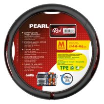 ΚΑΛΥΜΜΑ ΤΙΜΟΝΙΟΥ ΦΟΡΤΗΓΟΥ PEARL RED ΔΕΡΜΑΤΙΝΗ ΜΑΥΡΟ/ΚΟΚΚΙΝΟ (M) 44-46cm ΟΙΚΟΛΟΓΙΚΟ ΚΑΙ ΑΟΣΜΟ Auto Moto Tyres 