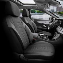 ΚΑΛΥΜΜΑΤΑ ΚΑΘΙΣΜΑΤΩΝ OTOM THRONE 102 SMOKED ΜΑΥΡΟ/ΓΚΡΙ ΛΙΝΟ & ΔΕΡΜΑΤΙΝΗ SET ΑΜΙΟ - 1 σετ. Auto Moto Tyres 