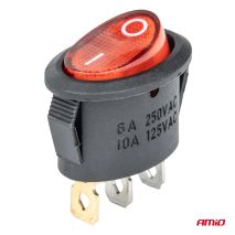 ΔΙΑΚΟΠΤΗΣ ON/OFF 3 ΕΠΑΦΩΝ 12V 230A ΟΒΑΛ ΚΟΚΚΙΝΟΣ ΦΩΤΙΣΜΟΣ ΑΜΙΟ - 1 ΤΕΜ. Auto Moto Tyres 