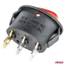 ΔΙΑΚΟΠΤΗΣ ON/OFF 3 ΕΠΑΦΩΝ 12V 230A ΟΒΑΛ ΚΟΚΚΙΝΟΣ ΦΩΤΙΣΜΟΣ ΑΜΙΟ - 1 ΤΕΜ. Auto Moto Tyres 