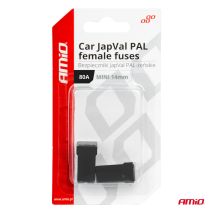 ΑΣΦΑΛΕΙΕΣ JapVal PAL ΜΙΝΙ 14mm ΘΗΛΥΚΕΣ 80A ΣΕ ΜΑΥΡΟ ΧΡΩΜΑ AMIO - 2 Τεμ. Auto Moto Tyres 