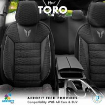 ΚΑΛΥΜΜΑΤΑ ΚΑΘΙΣΜΑΤΩΝ OTOM  TORO 902 BLACK/SMOKED ΜΑΥΡΟ/ΓΚΡΙ ΥΦΑΝΤΟ ΥΦΑΣΜΑ SET ΑΜΙΟ - 1 σετ. Auto Moto Tyres 