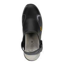 Πιστοποιημένα Παπούτσια Ασφαλείας Εργασίας σε στυλ Σαμπό Basic 2.0 από την Euroroutier σε μέγεθος EU43/UK9 σε Μαύρο Χρώμα με Λευκές Ραφές, Γκρι λεπτομέρεια και Λουράκι Αστραγάλου Auto Moto Tyres 