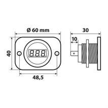 ΒΟΛΤΟΜΕΤΡΟ ΨΗΦΙΑΚΟ ΣΕ ΠΡΙΖΑ EXT-9 6-30V LED 60x48,5x40mm Auto Moto Tyres 