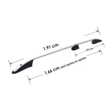 ΜΠΑΡΕΣ ΟΡΟΦΗΣ ΓΙΑ FORD TRANSIT COURIER / FORD TRANSIT TOURNEO 2014-2022 ΠΑΡΑΛΛΗΛΕΣ ΑΛΟΥΜΙΝΙΟΥ ΑΣΗΜΙ ΟMTEC - 2 TEM. Auto Moto Tyres 