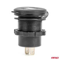 ΠΡΙΖΑ ΜΕ 2 ΘΥΡΕΣ USB-C ΚΑΙ ΨΗΦΙΑΚΟ ΒΟΛΤΟΜΕΤΡΟ ΜΕ ΔΙΑΚΟΠΤΗ&ΚΑΠΑΚΙ 12/24V ΑΔΙΑΒΡΟΧΗ ΜΑΥΡΗ AMIO - 1 Τεμ. Auto Moto Tyres 