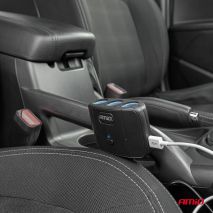 ΑΝΤΑΠΤΟΡΑΣ ΑΝΑΠΤΗΡΑ 12/24V 100W ΜΑΥΡΟΣ/3 ΘΕΣΕΙΣ/2xUSB-A /ΚΟΥΜΠΙ ON-OFF/ΚΑΛΩΔΙΟ 70cm AMIO - 1 Τεμ. Auto Moto Tyres 