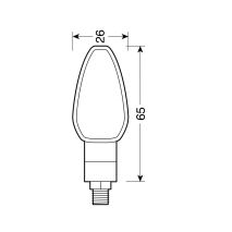 TUAREG ΦΛΑΣ LED ΜΟΤΟ 12V (ΜΑΥΡΟ - 65 Χ 26 mm) - 2 ΤΕΜ. Auto Moto Tyres 