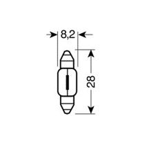 ΛΑΜΠΑ ΣΩΛΗΝΩΤΗ 10W/12V SV7-8 8X28mm Auto Moto Tyres 