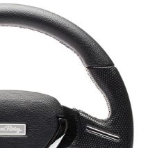 ΤΙΜΟΝΙ MONTECARLO ΤΡΙΑΚΤΙΝΟ 32 cm (ΜΑΥΡΟ/ΧΡΩΜΙΟ ECO LEATHER) Auto Moto Tyres 