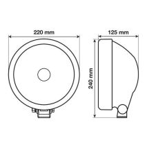 ΠΡΟΒΟΛΕΑΣ NEPTUNE 9'' 12/24V-H7 ΚΑΡΦΙ ΜΕ T10 W5W ΘΕΣΕΩΣ ΣΤΡΟΓΓΥΛΟΣ 220mm 1ΤΕΜ. Auto Moto Tyres 