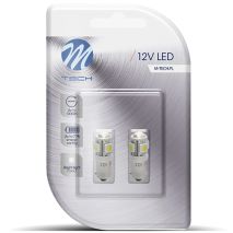 T4W 12V 1,2W BA9s (ΜΙΝΙΟΝ) LED 5xSMD5050 ΛΕΥΚΟ BLISTER 2ΤΕΜ. M-TECH Auto Moto Tyres 