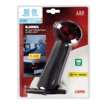 ΦΩΣ ΟΓΚΟΥ ΦΟΡΤΗΓΟΥ ΔΙΠΛΗΣ ΟΨΗΣ  ΜΕ 2 LED 24V ΓΙΑ ΑΡΙΣΤΕΡΗ ΠΛΕΥΡΑ ΛΕΥΚΟ/ΚΟΚΚΙΝΟ ΜΕ ΣΤΑΘΕΡΟ ΒΡΑΧΙΟΝΑ 60 ΜΟΙΡΩΝ ILUMIA UNIVERSAL -1ΤΕΜ. Auto Moto Tyres 