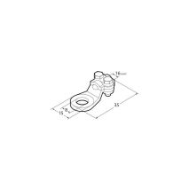ΑΚΡΟΔΕΚΤΕΣ ΚΑΛΩΔΙΩΝ ΜΠΑΤΑΡΙΑΣ 16mm²  ΜΕ ΤΡΥΠΑ 8mm ΜΕ ΠΛΑΚΑ ΣΥΣΦΙΞΗΣ 2ΤΕΜ Auto Moto Tyres 