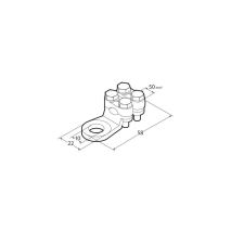 ΑΚΡΟΔΕΚΤΕΣ ΚΑΛΩΔΙΩΝ ΜΠΑΤΑΡΙΑΣ 50mm²  ΜΕ ΤΡΥΠΑ 10mm ΜΕ ΔΙΠΛΗ ΠΛΑΚΑ ΣΥΣΦΙΞΗΣ 2ΤΕΜ Auto Moto Tyres 