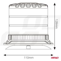 ΦΑΡΟΣ HEAVY DUTY W30M 12/24V ΠΟΡΤΟΚΑΛΙ 24LED ΜΑΓΝΗΤΙΚΟΣ/ΒΙΔΩΤΟΣ ΜΕ ΦΙΣ ΑΝΑΠΤΗΡΑ Υ128mm Φ110mm AMIO - 1 τεμ. Auto Moto Tyres 