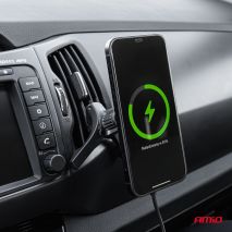 ΒΑΣΗ ΣΤΗΡΙΞΗΣ ΚΙΝΗΤΟΥ ΓΙΑ ΑΕΡΑΓΩΓΟ ΜΑΓΝΗΤΙΚΗ ΜΕ ΑΣΥΡΜΑΤΗ ΦΟΡΤΙΣΗ QUICK CHARGE QI2 15W 360° AMIO - 1 Τεμ. Auto Moto Tyres 