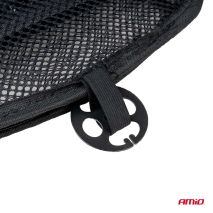 ΠΛΑΤΟΚΑΘΙΣΜΑ ΜΕ ΧΑΝΤΡΕΣ ΚΑΙ ΜΑΞΙΛΑΡΑΚΙ ΜΕΣΗΣ  ΜΕ ΔΙΑΠΝΕΟΝ ΥΦΑΣΜΑ 125x52cm ΜΑΥΡΟ AMIO - 1 Τεμ. Auto Moto Tyres 