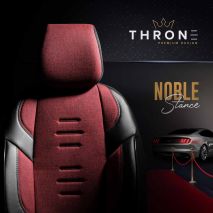ΚΑΛΥΜΜΑΤΑ ΚΑΘΙΣΜΑΤΩΝ OTOM  THRONE 103 RED ΜΑΥΡΟ/ΓΚΡΙ/ΚΟΚΚΙΝΟ ΛΙΝΟ & ΔΕΡΜΑΤΙΝΗ SET ΑΜΙΟ - 1 σετ. Auto Moto Tyres 