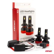 ΛΑΜΠΕΣ LED H4 10-16V 90W 6.500K 9900lm CAN BUS (ME ΑΝΕΜΙΣΤΗΡΑΚΙ) X3 SERIES AMIO - 2ΤΕΜ. Auto Moto Tyres 