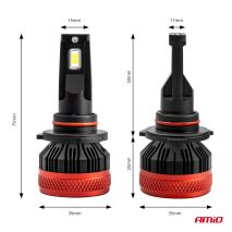 ΛΑΜΠΕΣ LED CAN-BUS HΒ3 9005 9>16V 90W 6.500K 9900lm (ΜΕ ΑΝΕΜΙΣΤΗΡΑΚΙ) X3 SERIES AMIO - 2 Τεμ. Auto Moto Tyres 