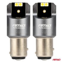 ΛΑΜΠΑΚΙΑ P21/5W BAY15d 12/24V 6.000K 4xSMD LED CAN-BUS ΛΕΥΚΟ PRO SERIES AMIO - 2 Τεμ. Auto Moto Tyres 