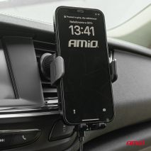 ΒΑΣΗ ΣΤΗΡΙΞΗΣ ΚΙΝΗΤΟΥ ΓΙΑ ΑΕΡΑΓΩΓΟ ΜΕ ΑΣΥΡΜΑΤΗ ΦΟΡΤΙΣΗ QUICK CHARGE DC5V/2A MAX15W  AMIO - 1 Τεμ. Auto Moto Tyres 