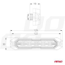 ΣΤΡΟΜΠΟ 12/24V 6xSMD LED 18W (6x3W) R65 R10 IP68 IP6K9K 122x30mm ΑΜΙΟ - 1 ΤΕΜ. Auto Moto Tyres 