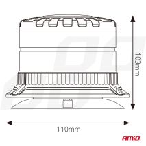 ΦΑΡΟΣ HEAVY DUTY W29M 12/24V ΠΟΡΤΟΚΑΛΙ 16LED ΜΑΓΝΗΤΙΚΟΣ/ΒΙΔΩΤΟΣ ΜΕ ΦΙΣ ΑΝΑΠΤΗΡΑ Υ103mm Φ110mm AMIO - 1 τεμ. Auto Moto Tyres 