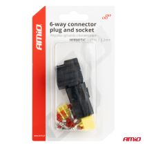 ΦΙΣΑ ΣΥΝΔΕΣΗΣ ΜΕ ΥΠΟΔΟΧΗ 6 PIN Φ2,2mm ΑΔΙΑΒΡΟΧΗ AMIO - 1 τεμ. Auto Moto Tyres 