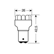 ΛΑΜΠΑ ΔΙΠΟΛΙΚΗ 11LED ΚΟΚΚΙΝΟ ΧΡΩΜΑ 12V Auto Moto Tyres 