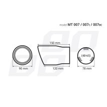ΑΚΡΟ ΕΞΑΤΜΙΣΗΣ MT-007BLC 48-65mm - ΣΤΡΟΓΓΥΛΟ AMIO – 1 ΤΕΜ. Auto Moto Tyres 