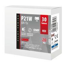 P21W BA15s 24V 4SMDx1CHIP LED 30lm ΚΟΚΚΙΝΟ ΚΟΥΤΙ LAMPA - 20 ΤΕΜ. Auto Moto Tyres 
